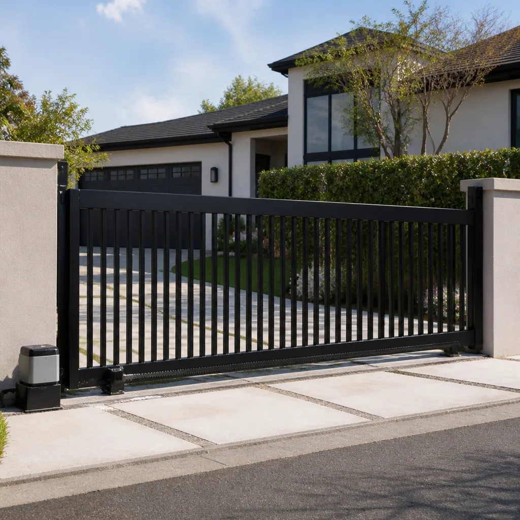 Sliding driveway gates